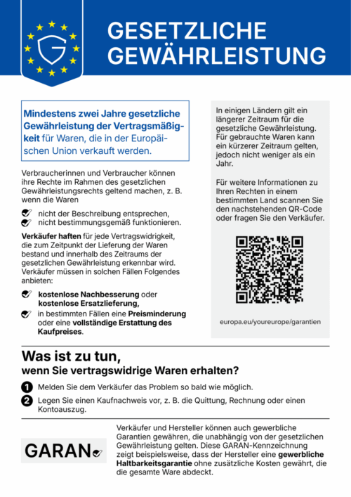 EU Gewährleistungslabel